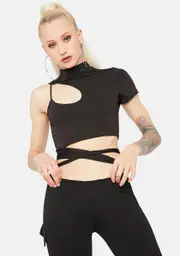 What's Next Cut Out Wrap Tee