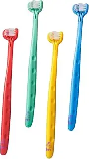 BEBEMOKO 4pcs Three Sided Toothbrushes Soft Bristles for Gentle Cleaning Care Tools for Promotes Healthy Gums and Oral Hygiene