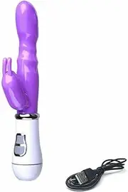 Vibrator Dildo Gspot Jack Rabbit Adult Sex Toy Dong Vibe Female Waterproof Wand Purple USB Charging