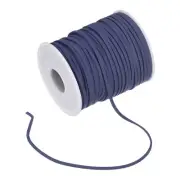 Faux Suede Leather Cord, 50 Yards 2.6mm Flat Suede Leather Lace [Dark Blue]