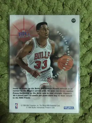 【美】Scottie Pippen 皮朋 1996 hoops #177 NBA 球員卡 公牛 uptempo 大air