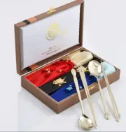 Korean Traditional Spoon Chopstick Cutlery Gift Set of 2 Spoon Chopstick Rest 2