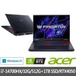 【ACER 宏碁】特仕版 16吋電競筆電(PREDATOR/PHN16-72-72X7/I7-14700HX/16G+16G/512G+1TB SSD/RTX4050)