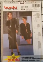 Burda Pattern 2962 sizes 8 to 14 Ladies skirt and blazer.