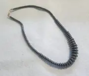 Hematite 4-11mm Graduated Rondell Beads 16" Strand Temporarily Strung