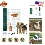Durable 2ft x 100ft Green Chicken Wire Fence Roll - PVC Coated for Longevity