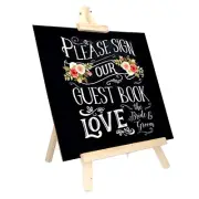 BLANK Chalkboard Blackboard on Easel Wedding Party Cafe Sign Chalk Message Board