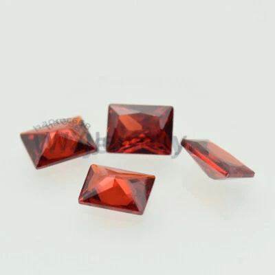 50pcs 2x4-12x16mm Garnet Rectangle Loose Cubic Zirconia 5A CZ Synthetic Gems
