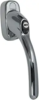 FixRello Chrome Tilt & Turn Window Handle – Locking Handle for uPVC & Timber Windows – 40mm Spindle – Euro Profile – Key Locking – Left/Right Universal