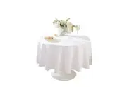Round Tablecloth, 90 Inch Tablecloth, Polyester Fabric 90" (Round) White