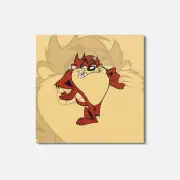 Taz Angry Cartoon 4'' X 4'' Square Wooden Coaster