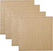 Maxwell & Williams Table Accents Leather Look Alligator Coaster 10x10cm Set of 4 Tan