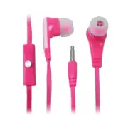 Duracell LE2156 Earbuds Pink Stereo with Mic Corded Tangle Free Hands-Free Mic