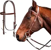 Eqvin Premium Leather Browband Headstall for Horse - Adjustable Horse Headstall Crafted with Premium Leather - Durable Horse Headstalls with Stainless Steel Buckle