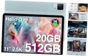 T40 Android 14 Tablet,Helio G99 Octa-Core IPS 1600x2560 Gaming Tablet,11" Blue