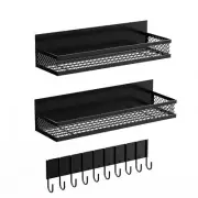 3 Pack Magnetic Spice Rack For Refrigerator Shelf Moveable Fridge Racks 10hook