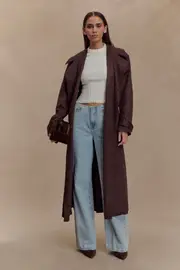Marc Faux Suede Coat - Cocoa Chocolate