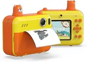 Instant Print Digital Camera, 1080P 8MP Digital Camera with 2.4inch Screen, 1000mAh Battery, Multifunctional Thermal Camera (Yellow)