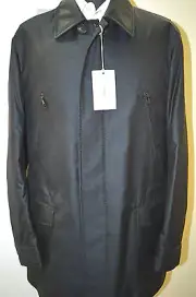 NEW 4650,00 $ BRIONI Blue Top Coat Over Jacket SIlk Size Us XL Eu 54 Cod 9127
