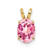 14k Yellow Gold 8x6mm Oval Pink Tourmaline pendant