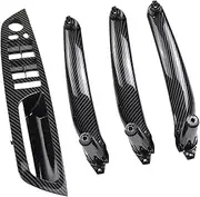 ALQYBD Car Carbon Fiber ABS Interior Door Armrest Handle Left Right Panel Pull Trim Cover Compatible For BMW E70 E71 X5 X6 2007-2012 2013 2014 Carbon Fiber Car Interior Trim Gloss Carbon Fiber Wrap(