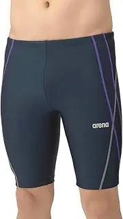 [arena] Men's Swimsuit, Fitness Spats (Half Leg), Navy x Purple (NVPP)
