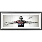 Manly Sea Eagles Tom Trbovejic Signed Large Wings Framed