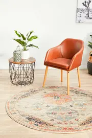 Abode Rug Culture Multi-Colour Vintage Look Aztec Round Rug