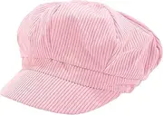 [Meyaus] Women Stripes Corduroy Newsboy Cap Visor Cabbie Paperboy Painter Hat