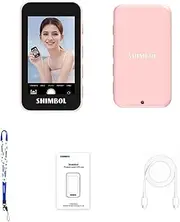 CP5 Mini Selfie Monitor Screen for iPhone, 2.2 inch 480×800P Resolution, Zoom-in, 30m Trasmission Range, for Phone Vlog (Pink)