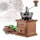 Manual Coffee Grinder Mini Retro Wooden Coffee Bean Grinder Antique Coffee Mill
