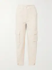 [Mother] Mother - + Net Sustain The Curbside Cargo Flood High-rise Tapered Jeans - Ecru - 32 32 Ecru