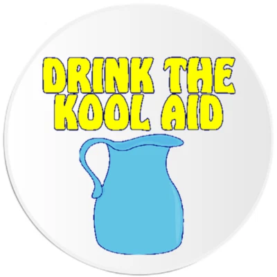 Drink The Kool Aid - 3 Pack Circle Stickers 3 Inch - Electric Acid Tom Wolfe
