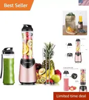 Efficient 300W Personal Blender with 2 Travel Bottles - Perfect for Smoothies