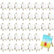 Mini Canvas and Easel Set 40Pcs 4 x 4 inch Mini Canvases for Painting with 40...