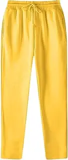 [Generic] Open Bottoms Sweatpants for Men Loose Fit Wide Leg Sweat Pants Elastic Waist Drawstring Uncuffed Lounge Baggy Joggers
