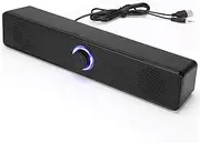 Computer Speakers, PC Sound Bar for Desktop Monitor, Wired USB Desktop Soundbar HiFi Clear Sound Volume Knob Mini Speaker for PC Laptop Tablet