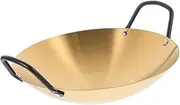 SECFOU Double Handle Small Wok Non-Toxic Cookware Pot Stainless Steel Dry Pot for Cooking Camping Outdoor