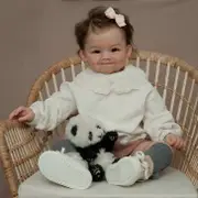 24inch Reborn Toddler Girl Raya Soft Cloth Body Rooted Hair High Quality Hand Painted Doll 3D Skin white