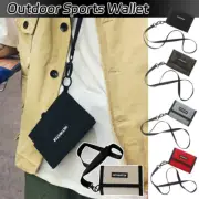Tri-Fold Coin Purse Oxford Wallet For Shoulder Sling Wallets Card Holder Unisex