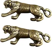 [ULDIGI] Brass Tiger Keychain Diy Charm Vintage Jewelry Decor Semi-finished Pendant