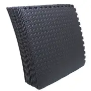 12X Gym Floor Mat 24x24 EVA Foam Interlocking Exercise Fitness Puzzle Floor Blac