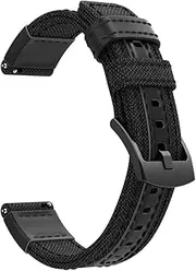 [RAYESS] Nylon Canvas Strap for Garmin Vivoactive 3/4/Forerunner 645 245M 745/Venu SQ/S40 Sport Smart Quick Replacement Wristband Correa