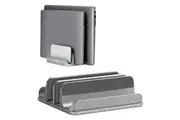 STORFEX 4 - in - 1 Adjustable Vertical Laptop Stand Holder for Dual Laptops and Cellphones - Grey