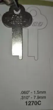 Ilco Flat Steel Key Blank #1270C. .060" x .310"