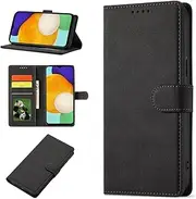 [YocoverTech] Case for Samsung A54 5G Wallet Case,for Galaxy A54 5G Case[6.4"] Retro Matte PU Leather Wallet Flip Cover with RFID Blocking Card Slots Magnetic Closure Kickstand Cover-Black
