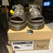 DR MARTENS DUNNET FLOWER KELP BROWN LEATHER SANDALS SIZE 6 WMN AUTHENTIC VIRAL