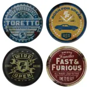 Fast & Furious Set of 4 Vintage Style Coasters
