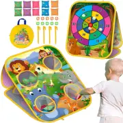 Bean Bag Toss Game Kids Outdoor Toys, Double-Sided Foldable Corn Hole Board