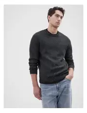 [Unison] Mixed Yarn Knit Sweater in Black